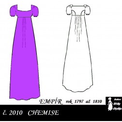 Empírové chemise Julie,  r. 1797 až 1810